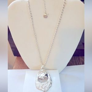 N127 VTG Beautiful DANA BUCHMAN Silver Double Pendant on Adjustable Necklace